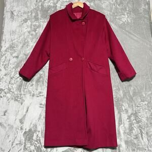 Vintage Vision 100% Wool OverCoat Womens Size M-L Pink Old Money Capsule Classic